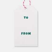 Modern Swirl HAPPY HOLIDAYS CUSTOM Green TO FROM Cadeaulabel (Achterkant)