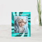 Modern Swirl HAPPY HOLIDAYS CUSTOM PHOTO Feestdagen Kaart (Voorkant)