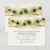 Modern Swirl Peacock Feathers Monogram Kaart (Voorkant / Achterkant)