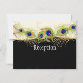 Modern Swirl Peacock Feathers Monogram Kaart (Achterkant)