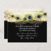 Modern Swirl Peacock Feathers Monogram Kaart (Voorkant / Achterkant)