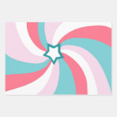 Modern Swirl Star Green Pink Inpakpapier Vel (Voorkant 3)