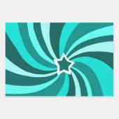 Modern Swirl Star Green Pink Set of Inpakpapier Vel (Voorkant 3)
