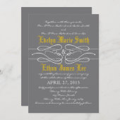 Modern Swirl Wedding Invitation Kaart (Voorkant / Achterkant)