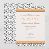 Modern Swirl Wedding Invitation (Oranje) Kaart (Voorkant / Achterkant)