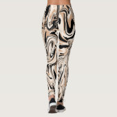 Modern Swirls Waterverf Black Pattern Leggings (Achterkant)