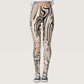 Modern Swirls Waterverf Black Pattern Leggings (Voorkant)