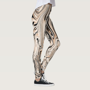 Modern Swirls Waterverf Black Pattern Leggings