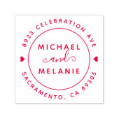 Modern Swirls Weduwen Ronde Adres Zelfinktende Stempel (Design)