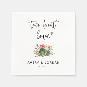 Modern Taco Bout Love Cactus Succulent Wedding Servet