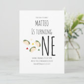Modern Taco First Birthday Big One Kaart (Staand voorkant)
