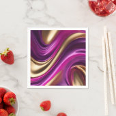 Modern Tafeldecor-Fuchsia Paarse en Goud- Servet (Insitu)