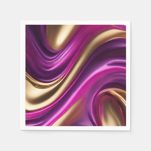 Modern Tafeldecor-Fuchsia Paarse en Goud- Servet (Voorkant)