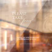 Modern Take a Favor Glass/Mirror Decal Sign (Vel 2)