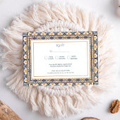 Modern Talavera Mexican Tile Modern Wedding RSVP Kaartje