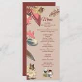 Modern Tan - Marsala-wine tone stripes Menu (Voorkant / Achterkant)