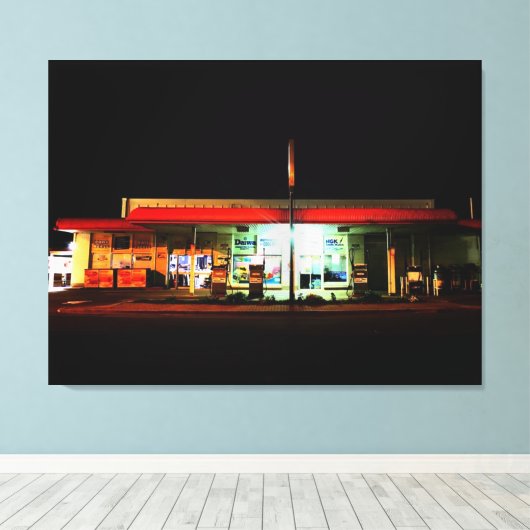 modern tankstation canvas afdruk (Insitu (Houten vloer))