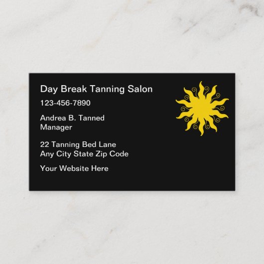 Modern Tanning Salon Visitekaartjes (Voorkant)