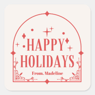 Modern Tarot vakantie feest Kerstmis Vierkante Sticker