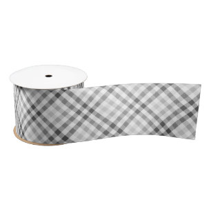 Modern Tartan grijs wit patroon Lint