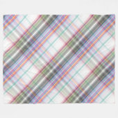 Modern Tartan Groen Geel Tan Plaid Patroon. Fleece Deken (Voorkant (Horizontaal))