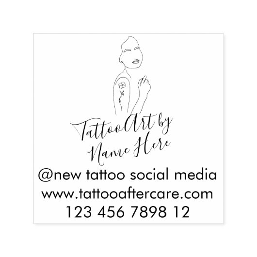 Modern Tattoo ART script typography sign Zelfinktende Stempel (Design)