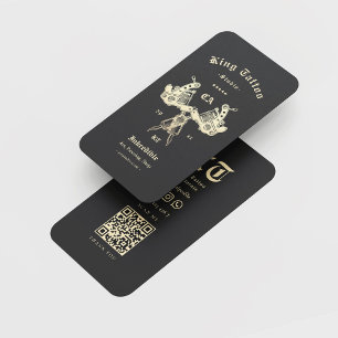 Modern Tattoo Artist Tattoo Studio Shop Zwart Goud Visitekaartje