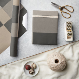 Modern Taupe & Charcoal Geometric  Cadeaupapier