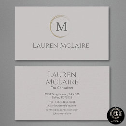 Modern Taupe Gray Logo Business Branding Visitekaartje