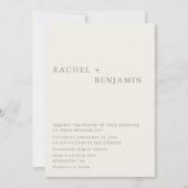 Modern Taupe Minimalist Wedding 2 Sided QR Code Kaart (Voorkant)