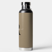 Modern Taupe Monogram Script Naam Waterfles (Links)