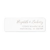 Modern Taupe Script Retouradres Etiket (Voorkant)
