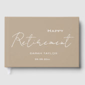 Modern Taupe White Happy Retirement Personalized  (Recto)