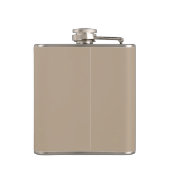 Modern Taupe & White Naam Monogram Gepersonaliseer Heupfles (Achterkant)