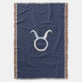 Modern Taurus Zodiac Sign Blue Carbon Fiber Print Deken (Voorkant Verticaal)