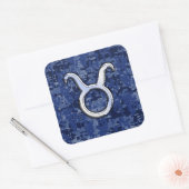 Modern Taurus Zodiac Sign Blue Digital Camouflage Vierkante Sticker (Envelop)