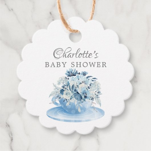 Modern Tea Baby shower Favor Gift Label (Voorkant)