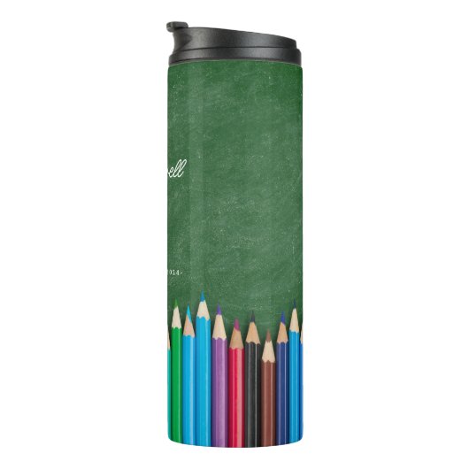 Modern Teacher Personalized Script Thermosbeker (Geroteerd rechts)