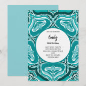 Modern Teal Abstract Patroon Kaart (Voorkant / Achterkant)