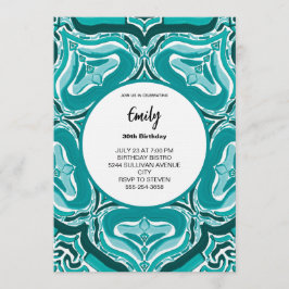 Modern Teal Abstract Patroon Kaart