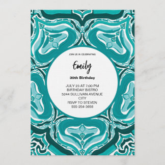 Modern Teal Abstract Pattern Kaart