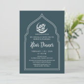 Modern Teal Arch Ramadan Iftar Dinner Invitation (Debout devant)