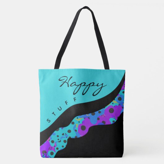 Modern Teal Black And Purple Wave Draagtas (Voorkant)