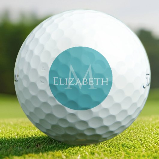 Modern Teal Monogram Personalized Elegant  Golfballen