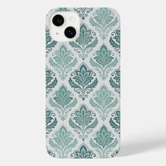 Modern Teal Nordic Damask (Verso)