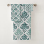Modern Teal Nordic Damask (En situation)