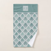 Modern Teal Nordic Damask (Serviette à main)