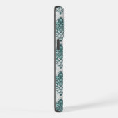 Modern Teal Nordic Damask iPhone Hoesje (Rechterkant)
