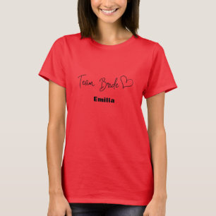 Modern team bruid Hot Pink bruidsmeisje bruidsfees T-shirt