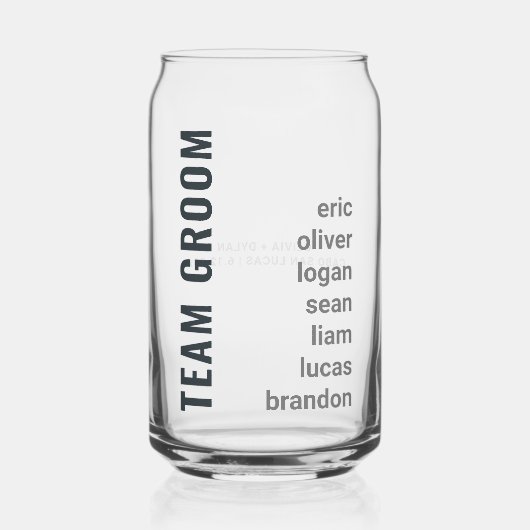 Modern Team Bruidegom Bruidsjonkers Cadeau Blikvorm Glas (Voorkant)